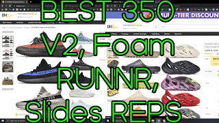 MY REP COLLECTION BEST 350 V2 Foam RUNNR Slides REPS UNDER 10050 DHGATE TOPSPORTMARKET [upl. by Mcgregor]