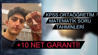 KPSS ORTAÖĞRETİM 2024 MATEMATİK SORU TAHMİNLERİ 10 NET [upl. by Euqirat]