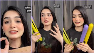 Kainat Faisal Kon sa straightener use krti hai beautiful hair secret ♥️😍 [upl. by Litnahc]