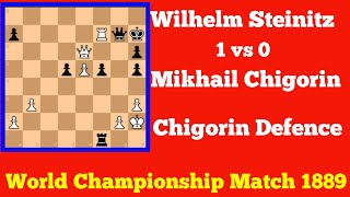 Wilhelm Steinitz vs Mikhail Chigorin  World Championship 1889 chess [upl. by Assetal]