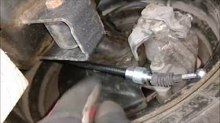 VW Golf mk4 parking brake cable removal and install [upl. by Leclair398]