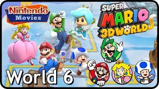 Super Mario 3D World  World 6 100 Multiplayer Walkthrough [upl. by Ajnat483]