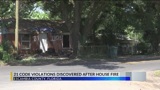 Escambia County Fire Rescue responds to suspicious fire finds 21 code violations [upl. by Woodcock]