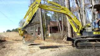 Changing Buckets on the Yanmar Mini Excavator [upl. by Crescentia542]