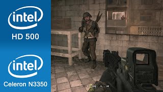 Call Of Duty 4 Modern Warfare Gameplay Intel Celeron N3350  Intel HD 500 Notebook  Laptop [upl. by Ruamaj]