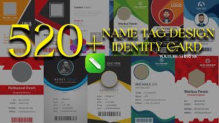 500 Name Tag Design Identity Cards Templates Download For Corel Draw English Corel DrawTutorial [upl. by Yellhsa]