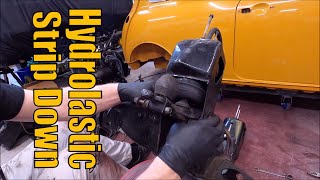 Wet Suspension Hydrolastic Strip Down Cooper S Mk3 Restoration  Classic Mini Workshop Pt9 [upl. by Atiniuq]