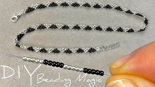 Beads Jewelry Making How to Make Necklace with Beads  Seed Bead Necklace Tutorial [upl. by Morrill]