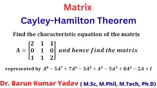 Cayley Hamilton Theorem  Matrix  problem  verify CayleyHamilton theorem [upl. by Gilchrist]