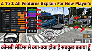 All Features Explain Bus simulator indonesia For Beginner Hindi All Settings Bus simulator indonesia [upl. by Inafetse]