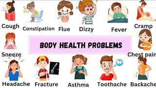 body health problems disease vocabulary illness body pain vocabulary english vocabulary [upl. by Danby]