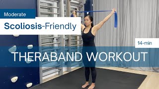 14Min ScoliosisFriendly THERABAND Workout for Shoulders and Back MODERATE [upl. by Stefan333]