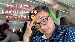 My emotional First Ever Business Class Flight on Swiss Air [upl. by Cirdes]