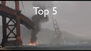 Top 5 Golden Gate Bridge Destruction Scenes [upl. by Ahsataj]