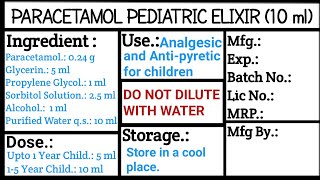 Paracetamol Pediatric Elixir Pharmaceutics I Practical Pharma Realm Mortar amp Pestle [upl. by Norag]