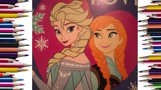 ELSA AND ANNA COLORING BOOK FROZEN coloring frozen rek drawing art color [upl. by Goulden]