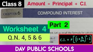 DAV class 8 maths chapter 6 worksheet 4 QN 4 5 amp 6 [upl. by Hettie]