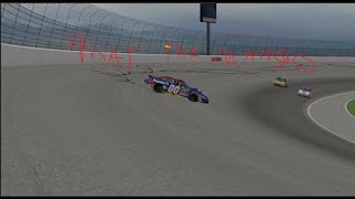 2007 David Reutimann hard crash  California  NR2003 Reenactment [upl. by Nanek]