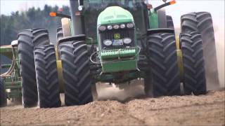 Ein John Deere 8520 mit Zwillingen und einer gezogenen Amazone EDX 9000  T Präsentiert Tomm W [upl. by Otsuaf]