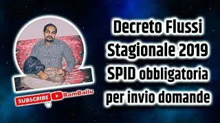 Flussi Stagionale Novita SPID obbligatoria per linvio domande online [upl. by Atnima973]