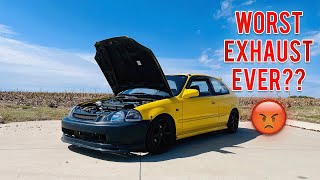 IS EBAY EXHAUST REALLY THAT BAD B20 SWAP CIVIC [upl. by Muhcon]