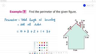 6 TN Maths Term III 3 PERIMETER AND AREA Example 12 Find the perimeter [upl. by Dominus]