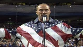 2001 WS Gm4 Lee Greenwood sings quotGod Bless the USAquot [upl. by Barbette]