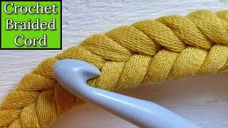 Crochet BRAIDED Cord  EASY How To Crochet Cord Tutorial [upl. by Burtie]