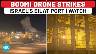 On Camera Drone Fired By Iraq’s Islamic Resistance Crashes Into Israel’s Eilat Port  Gaza War [upl. by Aneele]