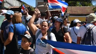 Protest in Costa Rica against mandatory Covid vaccination for children  AFP [upl. by Kcorb668]