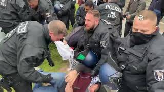 German police break up proPalestinian protest at FU Berlin [upl. by Noremak]