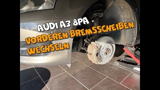 Audi A3 14 TFSI 8PA vordere Bremsscheiben wechseln [upl. by Anerres613]