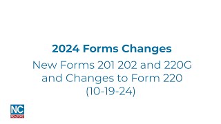 New Forms 201 202 and 220G and Changes to Form 220 October 2024 [upl. by Nnylatsyrk430]