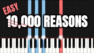 Matt Redman  10000 Reasons  EASY PIANO TUTORIAL by Synthly Piano [upl. by Nyleaj922]