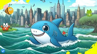 Finny the Baby Shark in New York  Nursery Rhymes amp Kids songs  Kids story 🦈 [upl. by Ruomyes]