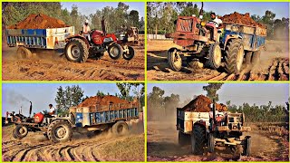 Mahindra Arjun 555 Ultra 1 Vs Mahindra 595 Turbo Sarpanch Model Full Loaded Mitti Trali Mukabla 🔥💯🔥 [upl. by Adnahsar]