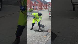 Pothole Repair in Blackburn with Darwen satisfying repairing road [upl. by Harriot]