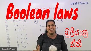 Logic Gates Day 08  Laws of Boolean Algebra 01 බුලියානු නීති 01 [upl. by Lasser383]