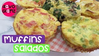 Muffins Salados Omelet De Huevo 6 Versiones Diferentes  DavoGlamz [upl. by Manolo]