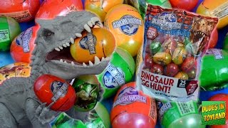 Dinosaur surprise eggs Jurassic World toy Easter Egg hunt dino toy videos for kids 장난감 공룡 알 [upl. by Thessa]