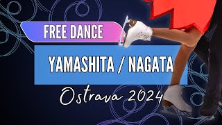 Kaho YAMASHITA 山下珂歩  Yuto NAGATA 永田裕人 JPN  Junior Ice Dance Free Dance  Ostrava 2024 [upl. by Atelahs188]