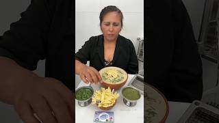 ¿Cómo hacer sopa de maní Con papas fritas crujientes  dos cortes de papa bastón grueso y delgado [upl. by Yentrac]