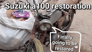 Suzuki a100 restoration  bike restoration started  2stroke bike [upl. by Rafaelita746]