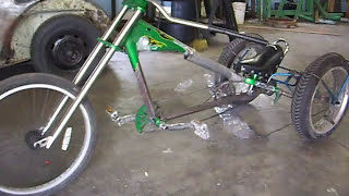 3 wheeled chopper styled bicycle built from a Schwinn OCC chopper bike [upl. by Ueih]