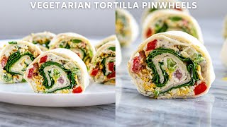 Veggie Tortilla Pinwheels  Vegetarian Tortilla Roll Ups [upl. by Sarena]