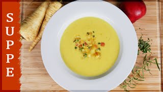 Pastinaken Cremesuppe mit karamellisierte Äpfeln  sehr lecker [upl. by Virgina]