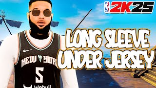 HOW TO GET LONG SLEEVE SHIRTS UNDER JERSEY SUPER EASY  NBA 2K25 [upl. by Rossuck]