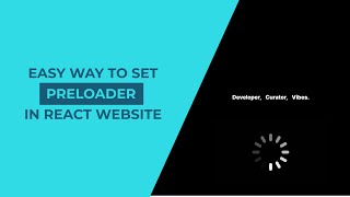 How To Make Website Preloader Using ReactJs  Page Loading Website Loading Animation  react css [upl. by Rakel]