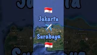 Jakarta to Surabaya Garuda Flight Route Tracking shortsfeed shorts [upl. by Ezeerb]