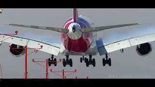 Heavy Airbus Condensation Landings LAX [upl. by Annam]